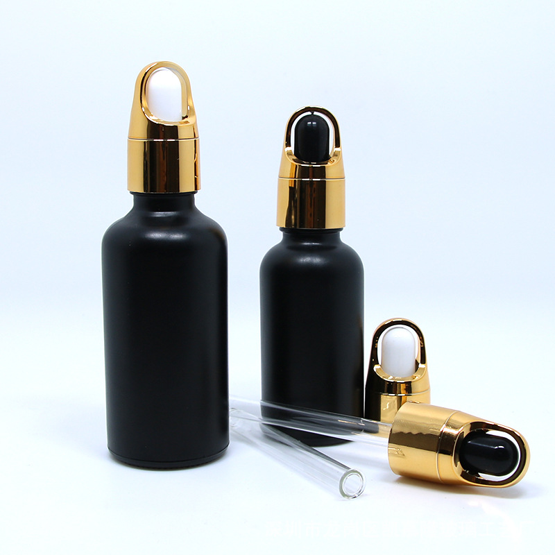 Factory Amber Green Blue Clear YB Essential Oil Glass Bottle With Black White Dropper