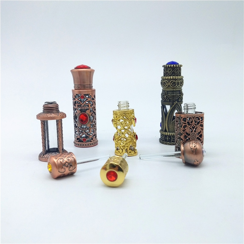 Factory Arabic Style Zinc Glass Dubai Bottle 12ML Perfume Bottle