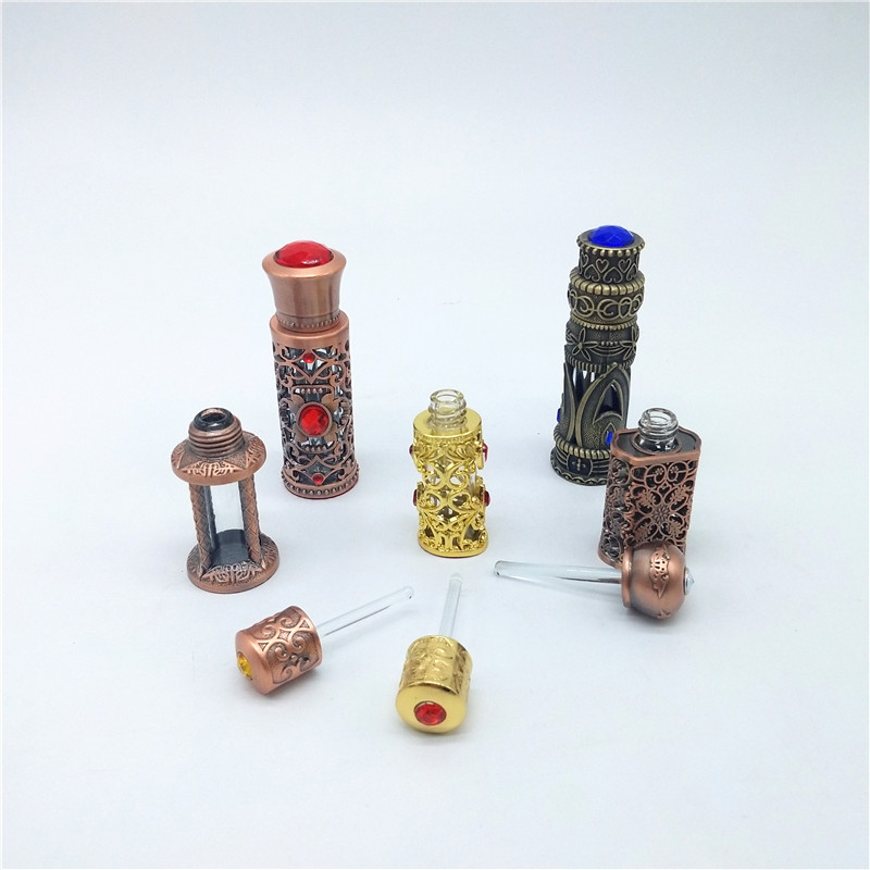 Factory Arabic Style Zinc Glass Dubai Bottle 12ML Perfume Bottle