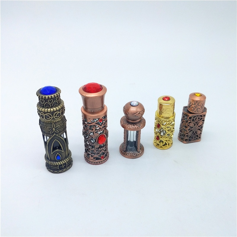 Factory Arabic Style Zinc Glass Dubai Bottle 12ML Perfume Bottle