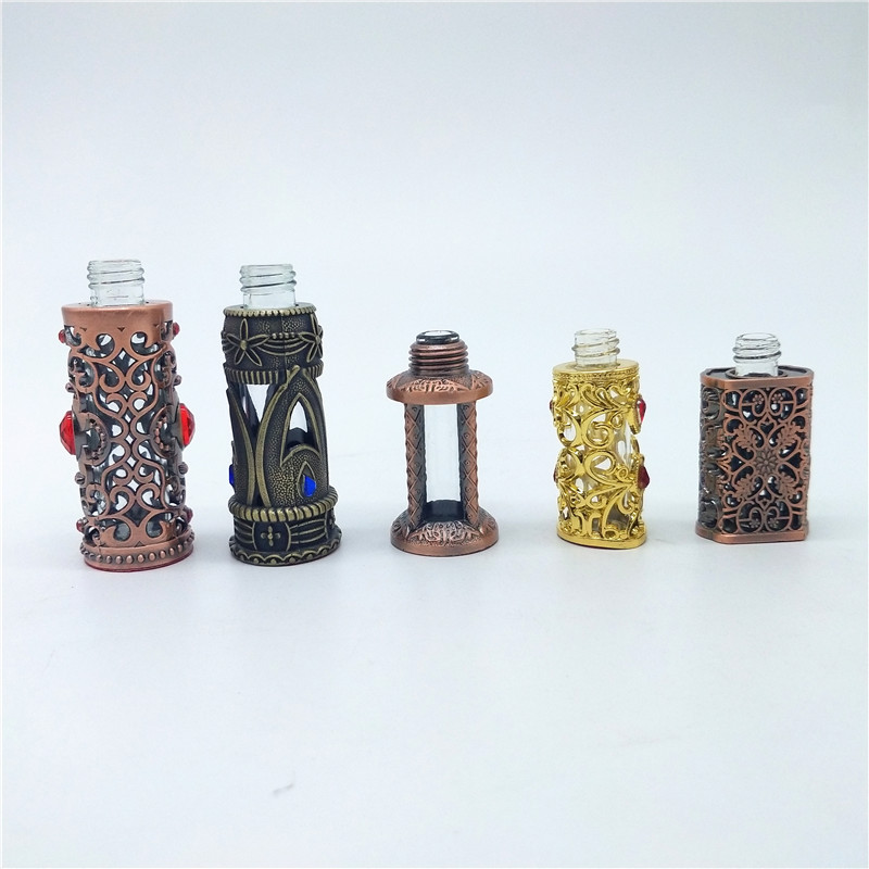 Factory Arabic Style Zinc Glass Dubai Bottle 12ML Perfume Bottle
