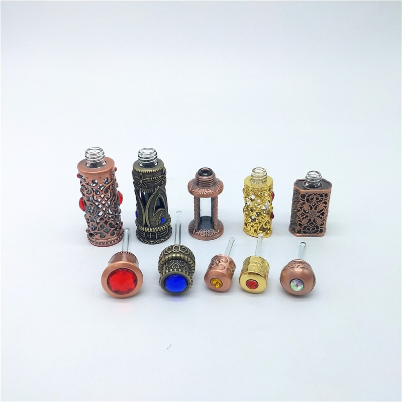 Factory Arabic Style Zinc Glass Dubai Bottle 12ML Perfume Bottle