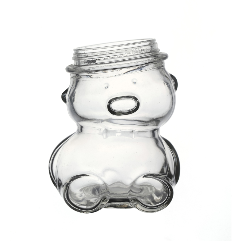 Factory Bear-Shaped Flint Customize Honey Food Empty Storage Flint Glass Jar Wholesale