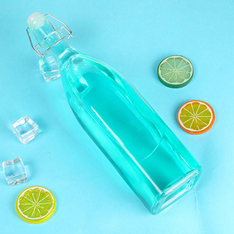 Factory Cheap Big Capacity Clear Glass Swing Flip Top Bottles 500ml 750ml 1000ml for Oil and Vinegar