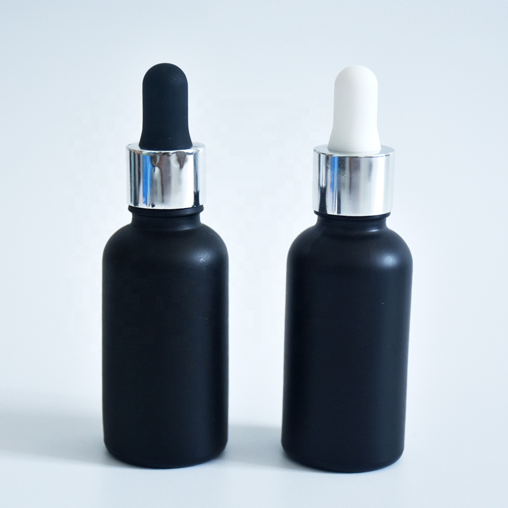 Factory Cheap Custom 30ml 1oz frosted glass e liquid dropper with silver cap