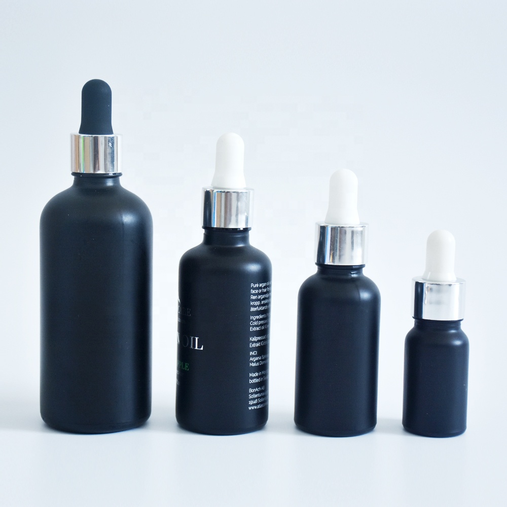 Factory Cheap Custom 30ml 1oz frosted glass e liquid dropper with silver cap