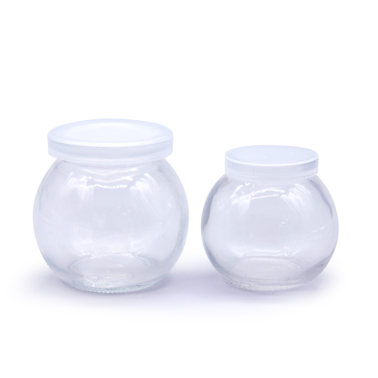 Factory Cheap Price 100ml 200ml Glass Milk Bottle Pudding Jar With Plastic Lid