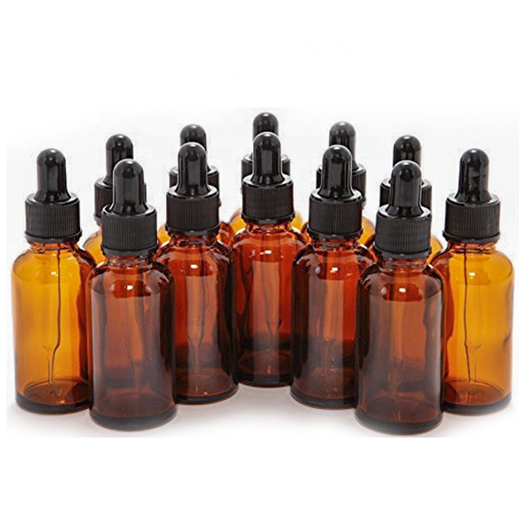 Factory Cheap Price Mini Oil 30ml Amber Glass Dropper Essential Oil Bottles Green, Travel 30 ml Glass Dropper Bottles