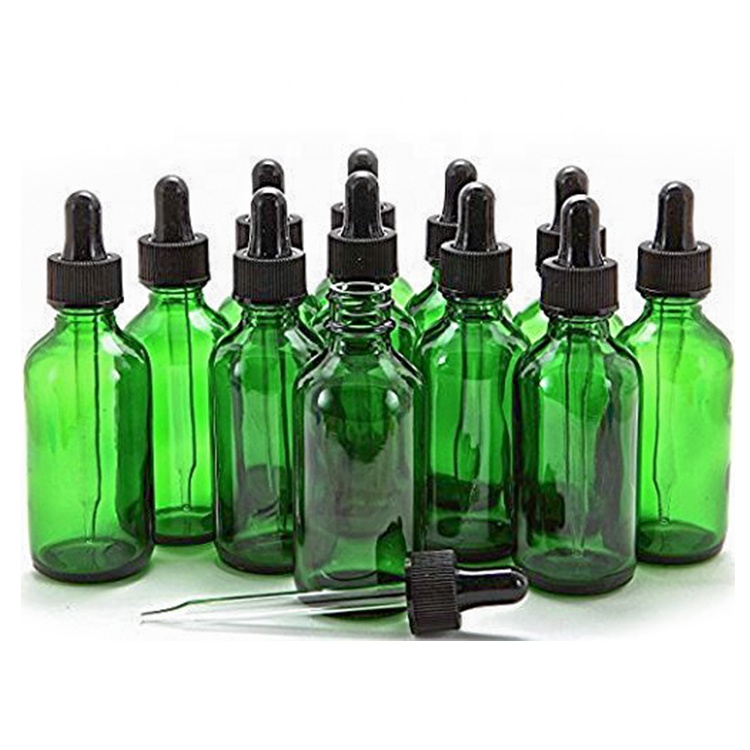 Factory Cheap Price Mini Oil 30ml Amber Glass Dropper Essential Oil Bottles Green, Travel 30 ml Glass Dropper Bottles
