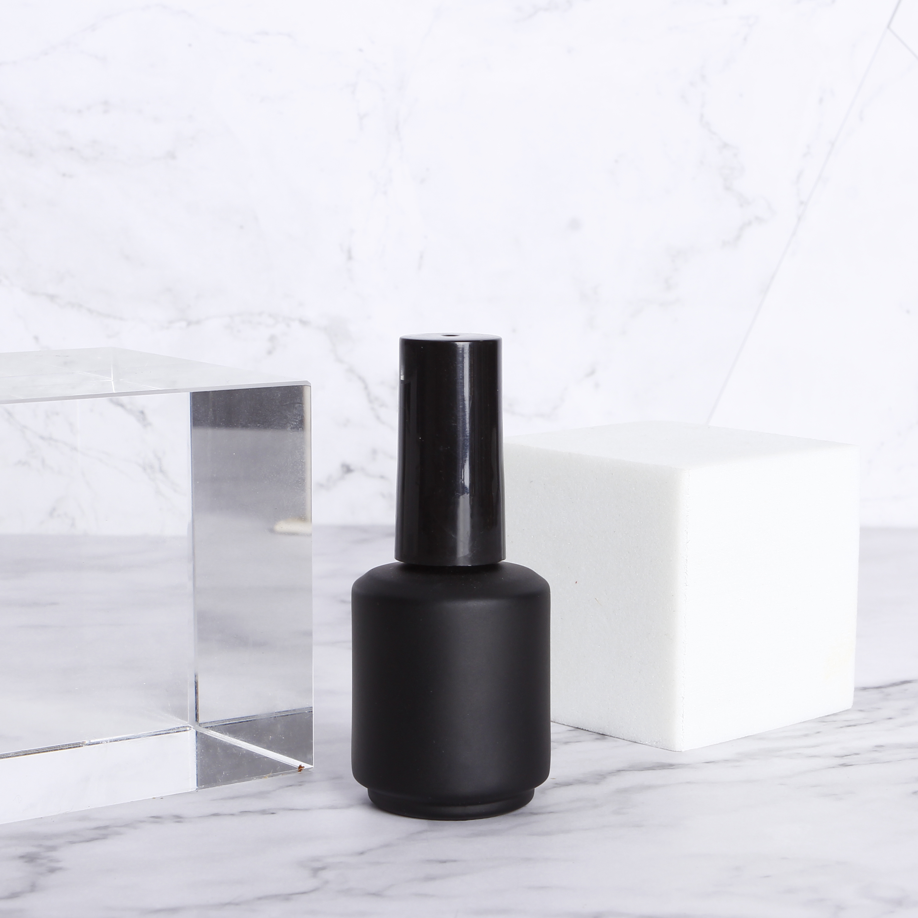 Factory Color Customize Design 14ml Round Empty Clear uv Nail Polish Bottle With Black Lid