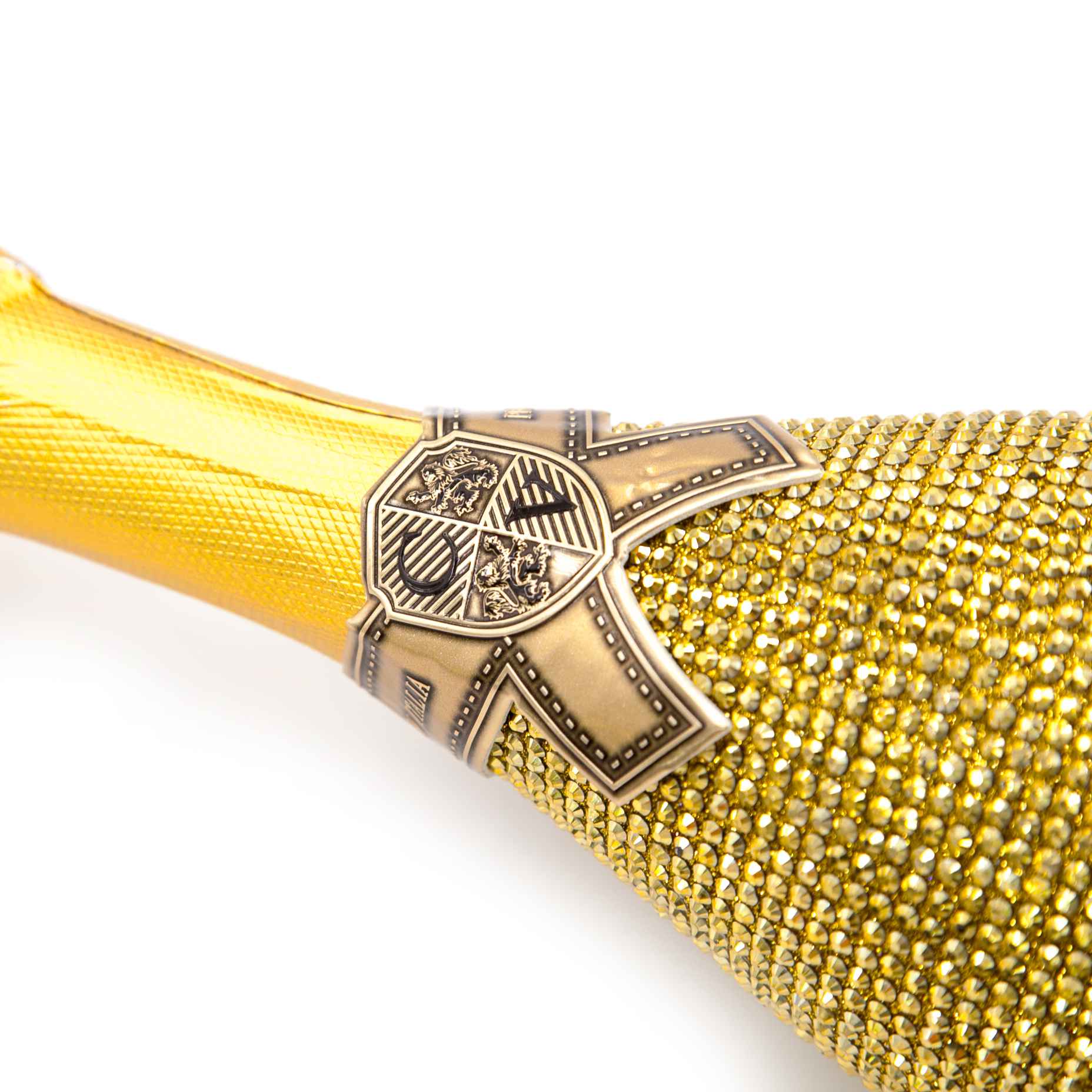 Factory Custom 750ml Glass Luxury Champagne Bottle With Bling Rhinestones Wine Bottles