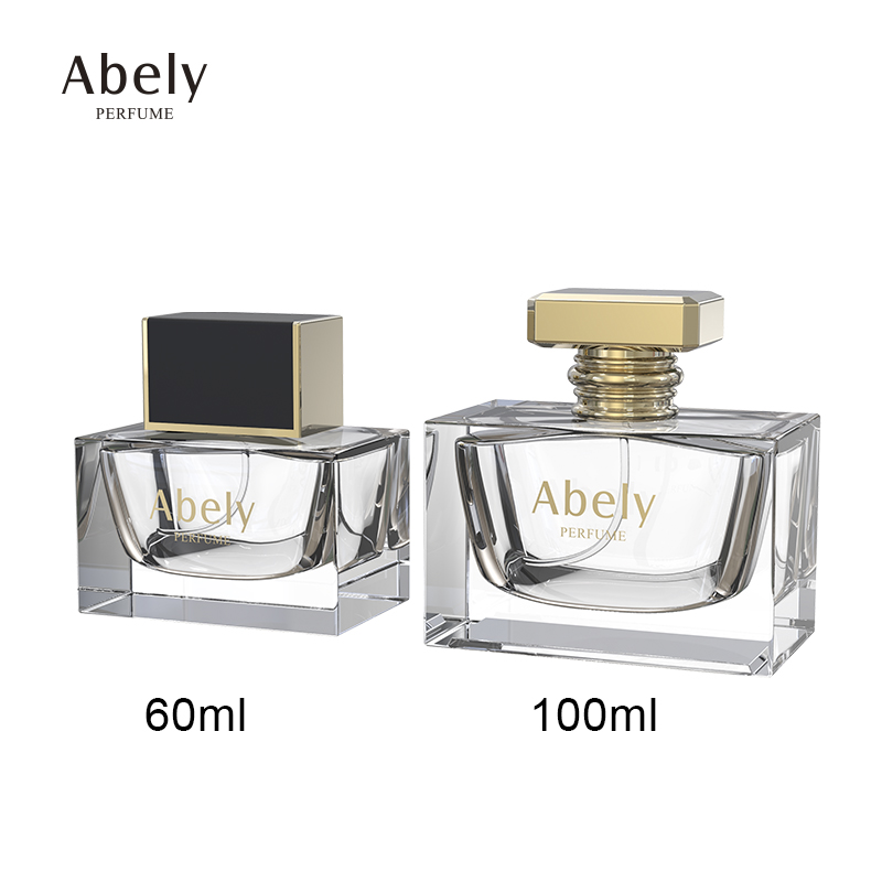 Factory Custom Design High-end Empty Square Fragrance Bottles Pump Spray Perfume Glass Bottle 60ml 100ml Perfume Packaging