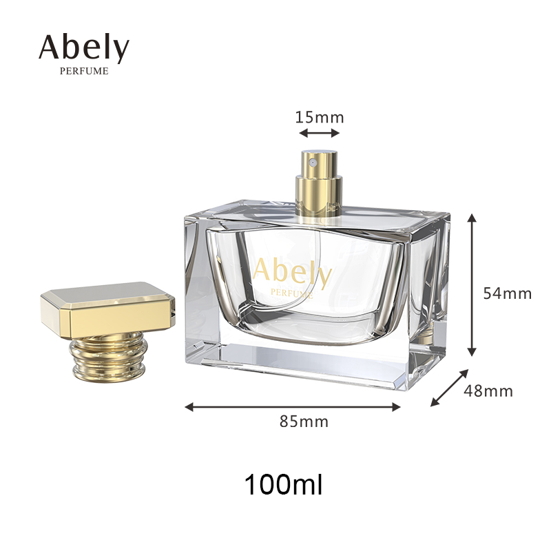 Factory Custom Design High-end Empty Square Fragrance Bottles Pump Spray Perfume Glass Bottle 60ml 100ml Perfume Packaging