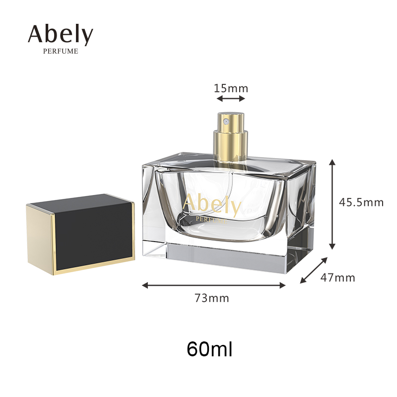 Factory Custom Design High-end Empty Square Fragrance Bottles Pump Spray Perfume Glass Bottle 60ml 100ml Perfume Packaging