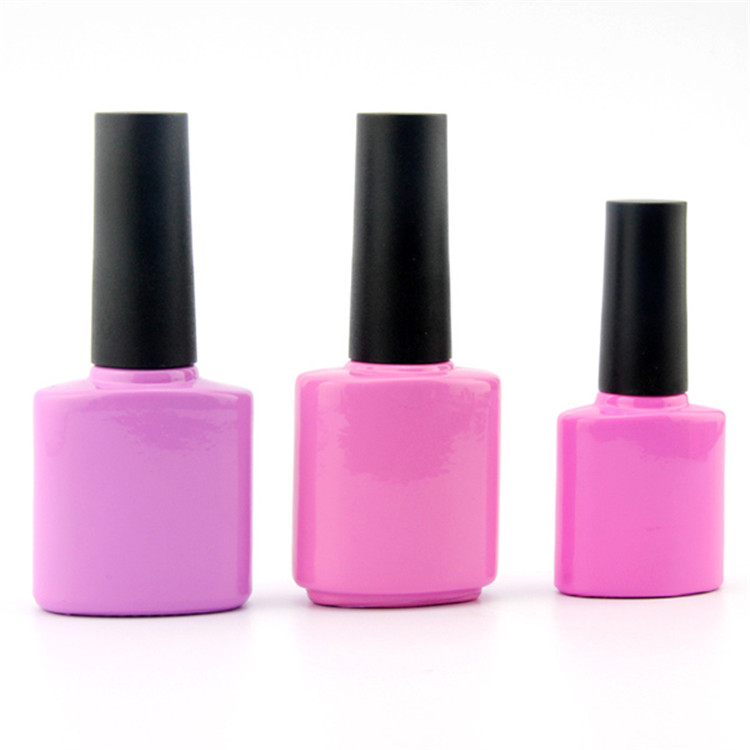Factory Custom Logo Empty Glass Colorful Uv Gel Nail Polish Bottle 8ml