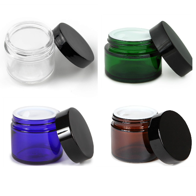 Factory Custom Round Glass Jar 1oz 2oz 4oz 8oz Glass Cosmetic Jar Cream Glass Jar with Lid