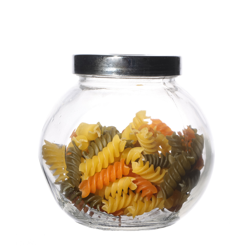 Factory Customize High Quality Empty Round Honey Jam Food Glass Storage Jar Wholesale with Metal Lids