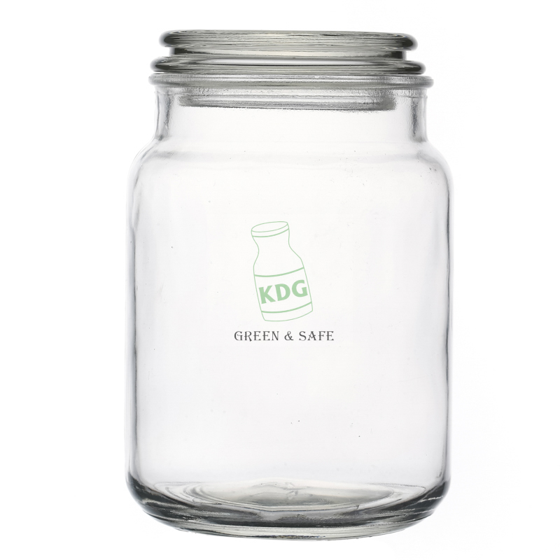 Factory Customize Print Logo Candy Cookie Storage Round Glass Jar Package