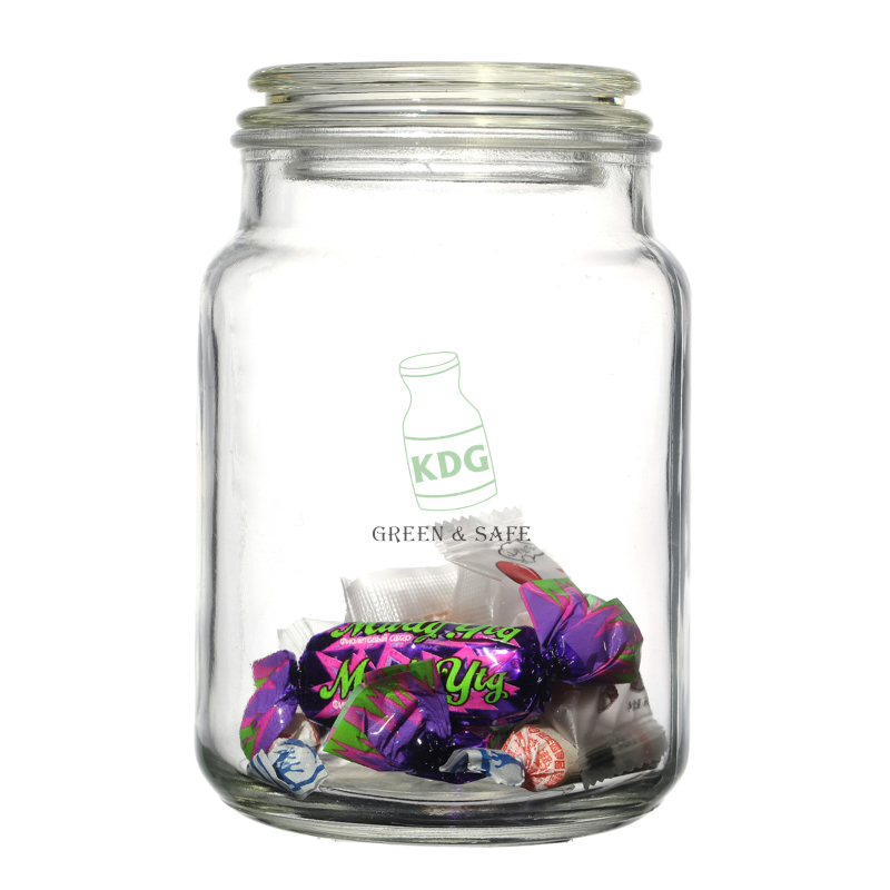 Factory Customize Print Logo Candy Cookie Storage Round Glass Jar Package