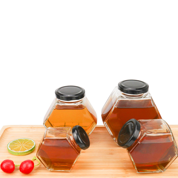 Factory Customized 100ml 120ml 220ml 380ml Hexagon Glass Jar Packaging Jar for Honey