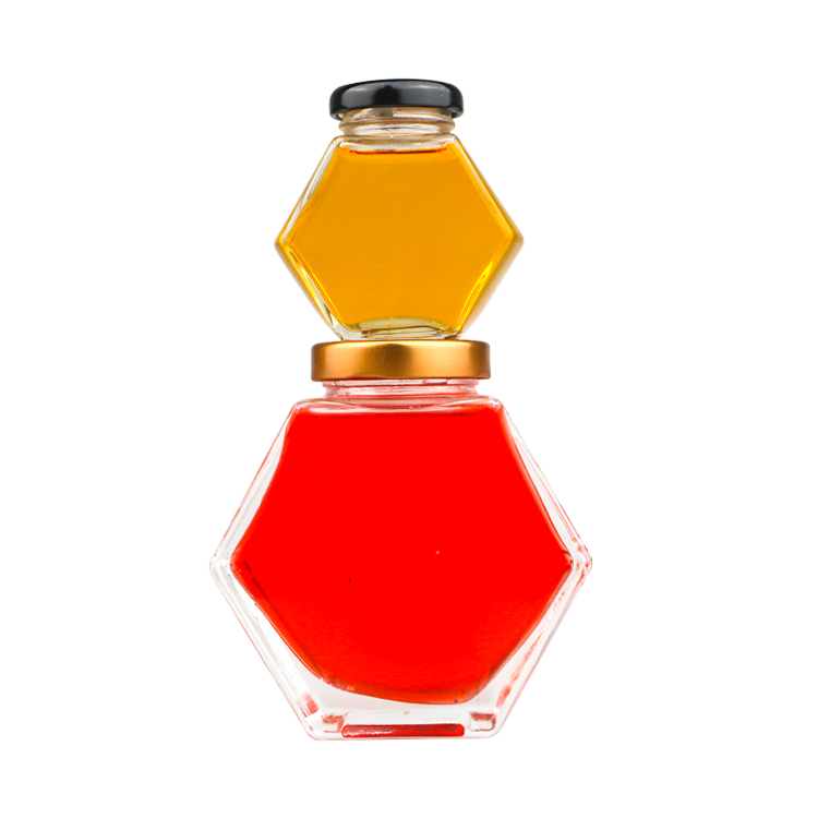 Factory Customized 100ml 120ml 220ml 380ml Hexagon Glass Jar Packaging Jar for Honey