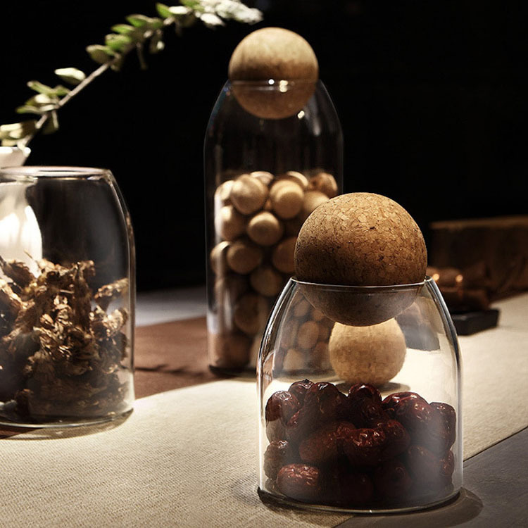 Factory Customized 500ml 800ml 1200ml food storage container, glass storage jar bouteille de miel