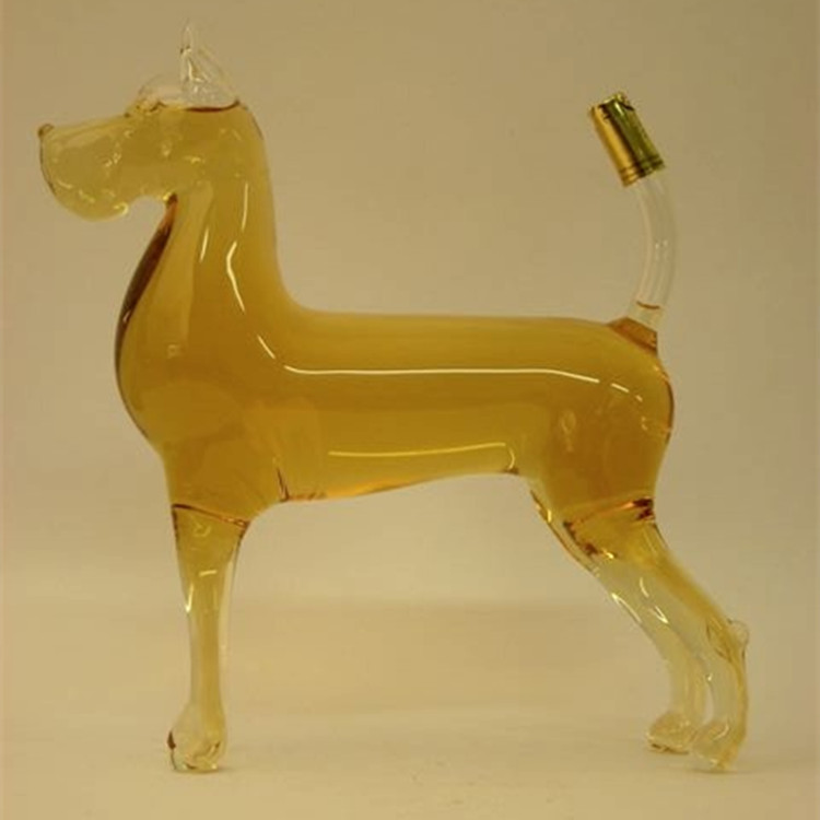 Factory Customized Animal Shaped Clear Glass Decanter 800ml Clear Wine Glass Bottle