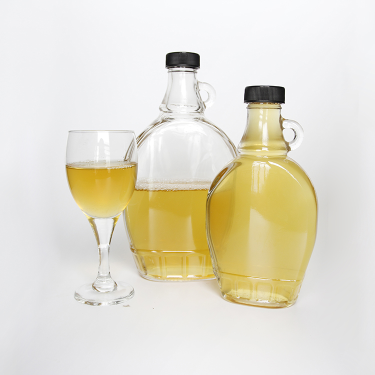 Factory Customized Flat Clear Maple Syrup Bottles Glass Wine Bottles Juice Bottles