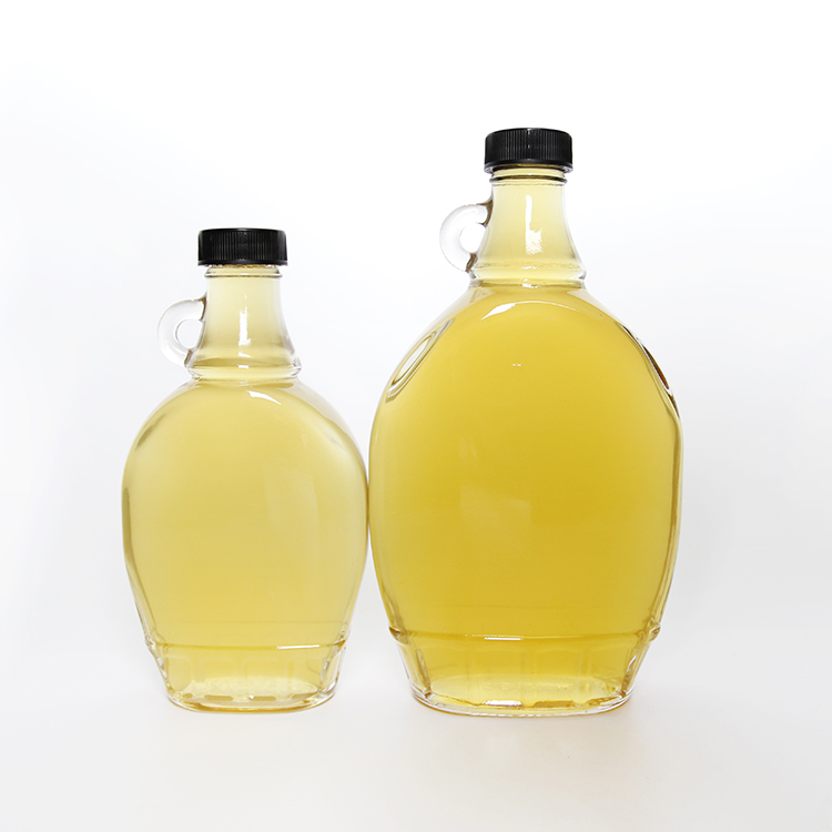 Factory Customized Flat Clear Maple Syrup Bottles Glass Wine Bottles Juice Bottles