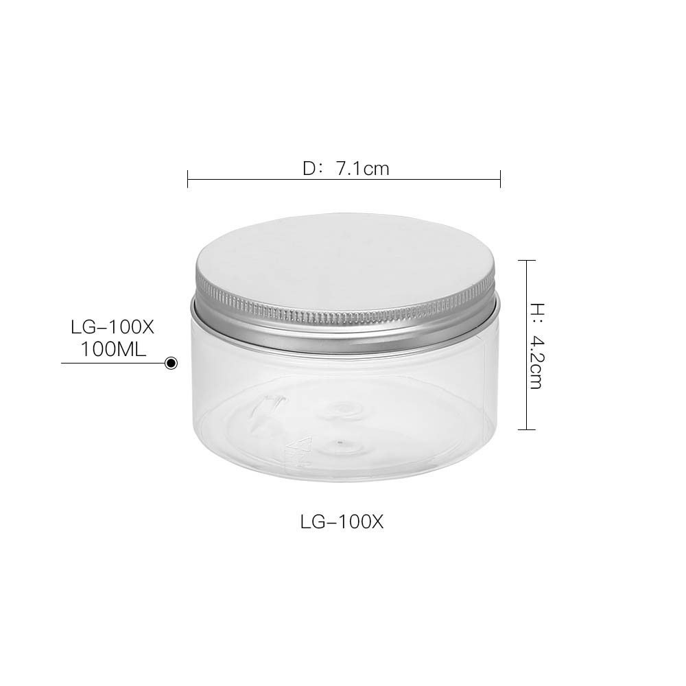 Factory Customized round plastic cream container with lid, 200 ml plastic jar