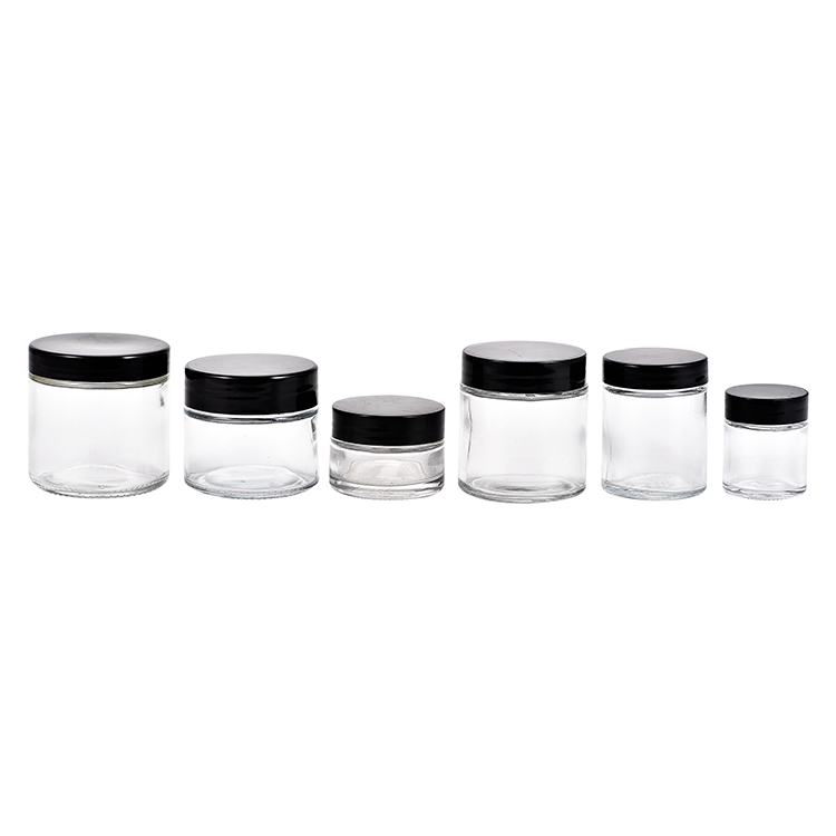 Factory Direct 1oz 1.5oz 2.5oz 3.5oz 5oz Recycled Cosmetic Glass Jar Clear Eye Face Cream Glass Jar