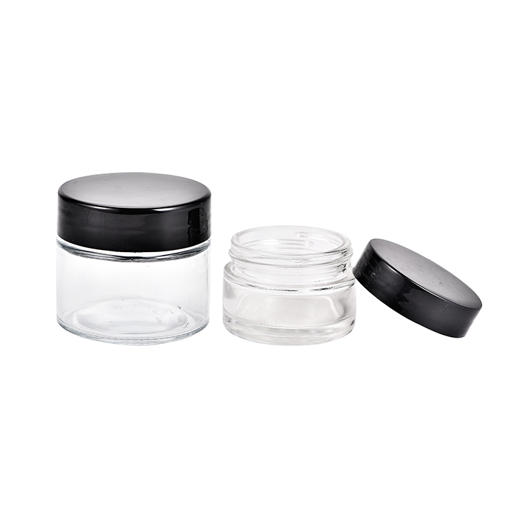 Factory Direct 1oz 1.5oz 2.5oz 3.5oz 5oz Recycled Cosmetic Glass Jar Clear Eye Face Cream Glass Jar