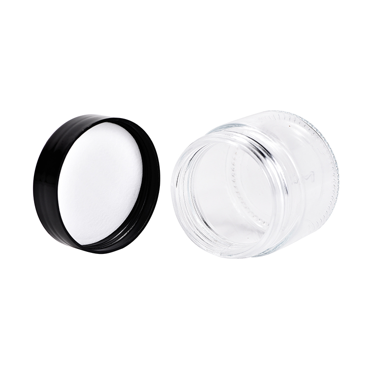 Factory Direct 1oz 1.5oz 2.5oz 3.5oz 5oz Recycled Cosmetic Glass Jar Clear Eye Face Cream Glass Jar