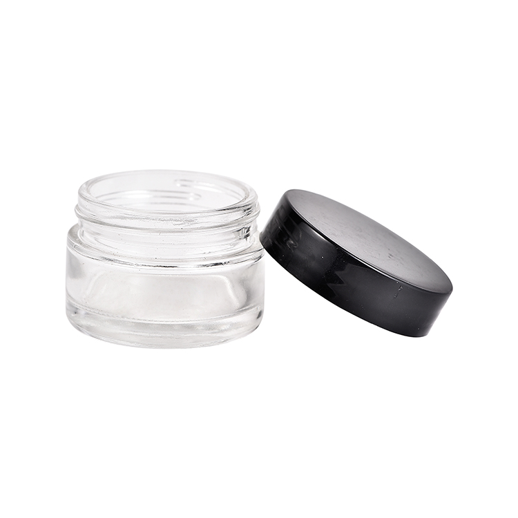 Factory Direct 1oz 1.5oz 2.5oz 3.5oz 5oz Recycled Cosmetic Glass Jar Clear Eye Face Cream Glass Jar