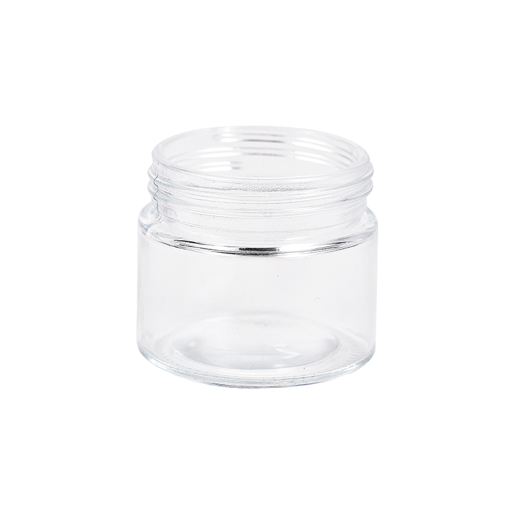 Factory Direct 1oz 1.5oz 2.5oz 3.5oz 5oz Recycled Cosmetic Glass Jar Clear Eye Face Cream Glass Jar