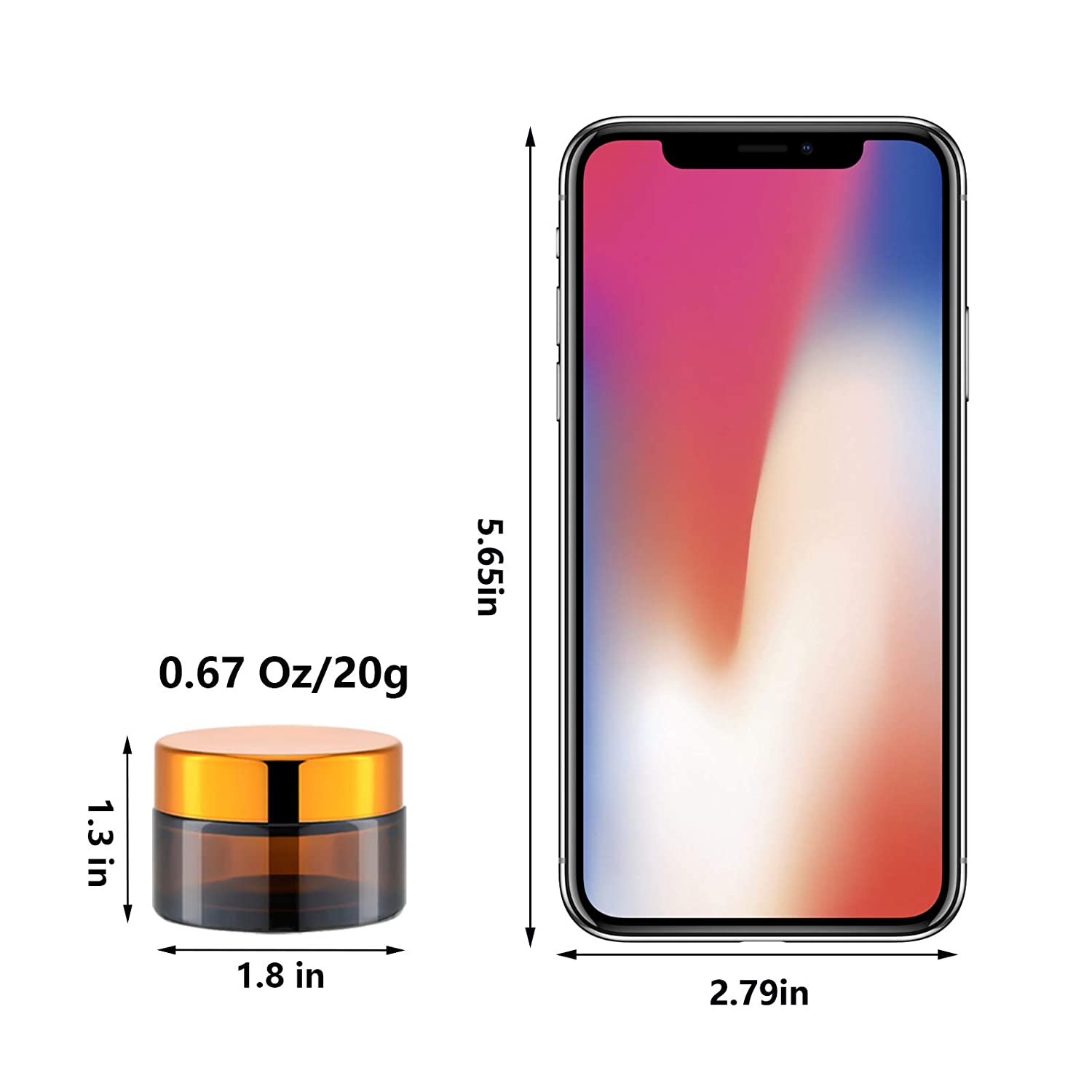 Factory Direct 20/30/50/60/100g Cosmetic Containers Amber Glass Cream Cosmetic Jar