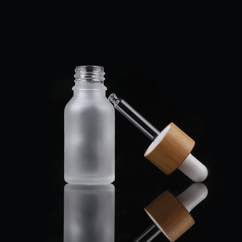 Factory Direct 30 Ml Frosted Glass Essential Oil Dropper Bottle with Bamboo Dropper