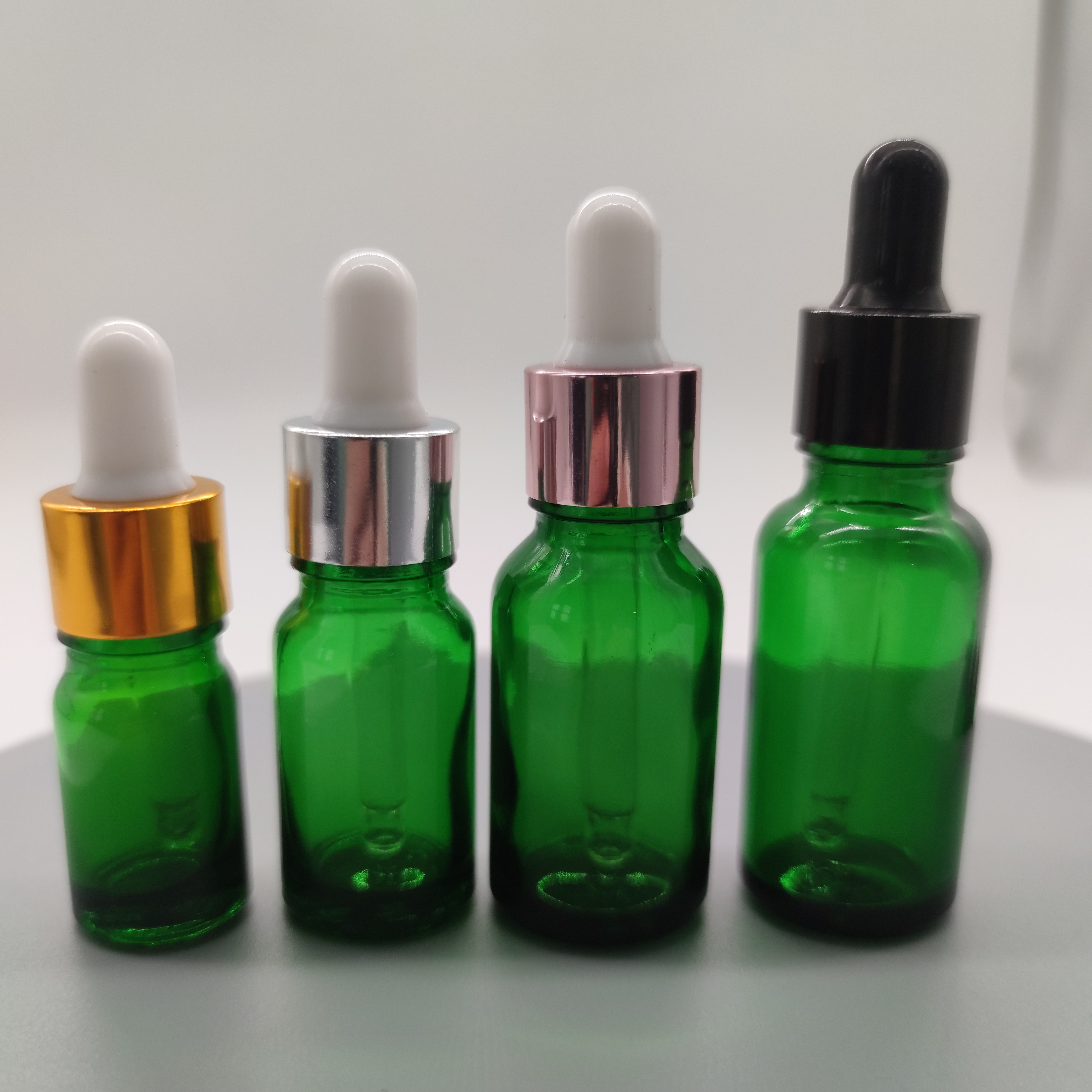 Factory Direct 5 ml 10 ml 15 ml 20ml 30ml 50ml 100ml Green brown amber refined Essential oil Glass Dropper Bottle Gold