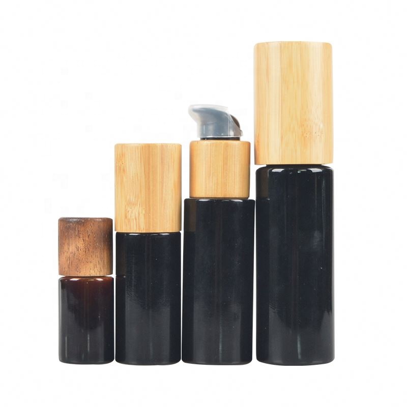 Factory Direct 60Ml Black Airless With Pump Glass Bottle Dropper