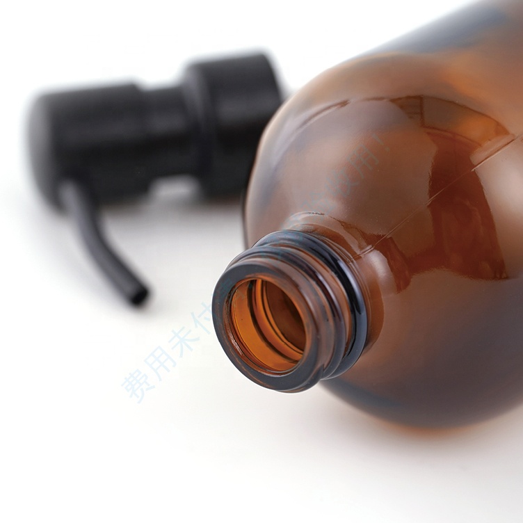 Factory Direct Discount 500Ml Square Amber Glass Bath Lotion Bottle Soap Dispenser With Lotion Pump Spray At Wholesale Price