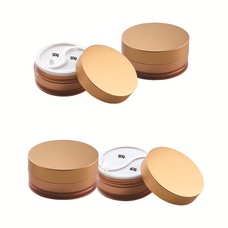 Factory Direct Multi Custom 100g Mandarin Duck Cream jar Bottle Double Spot Cream Jar 40g+60g 50g+50g Double Volume