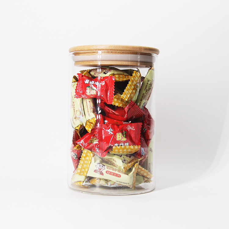 Factory Direct Multi Size High Borosilicate Glass Storage Jar With Wood Lid