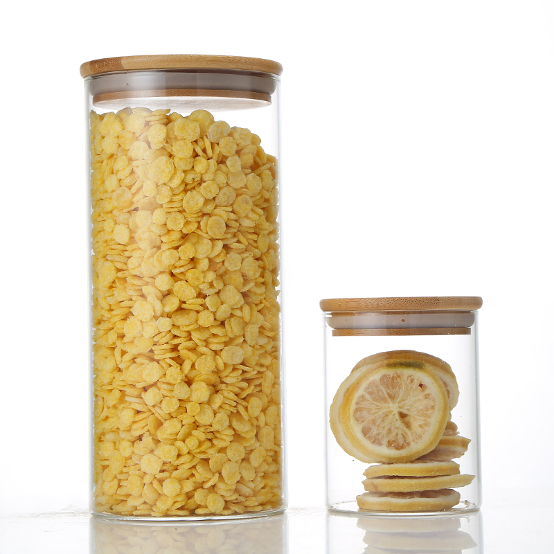 Factory Direct Prices Tube Food Storage Jar Silicone Storage Jar Seals Glass Storage Jar Stackable