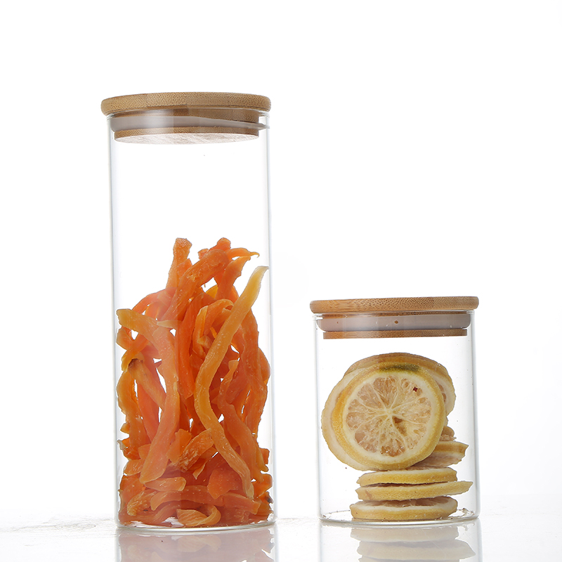 Factory Direct Prices Tube Food Storage Jar Silicone Storage Jar Seals Glass Storage Jar Stackable