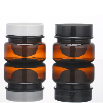 Factory Direct Sale 30g PET Cosmetic Amber Cream Jar Double-deck Plastic Jar with Lid