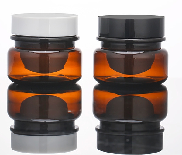 Factory Direct Sale  30g PET Cosmetic Amber Cream Jar Double-deck Plastic Jar with Lid