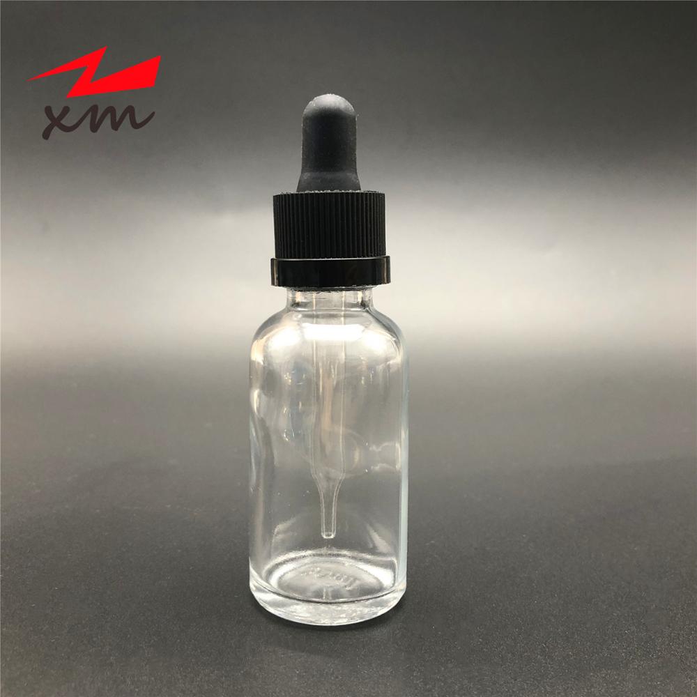 Factory Direct Sale 60ml clear glass dropper bottle with glass droop for e liquid e juice