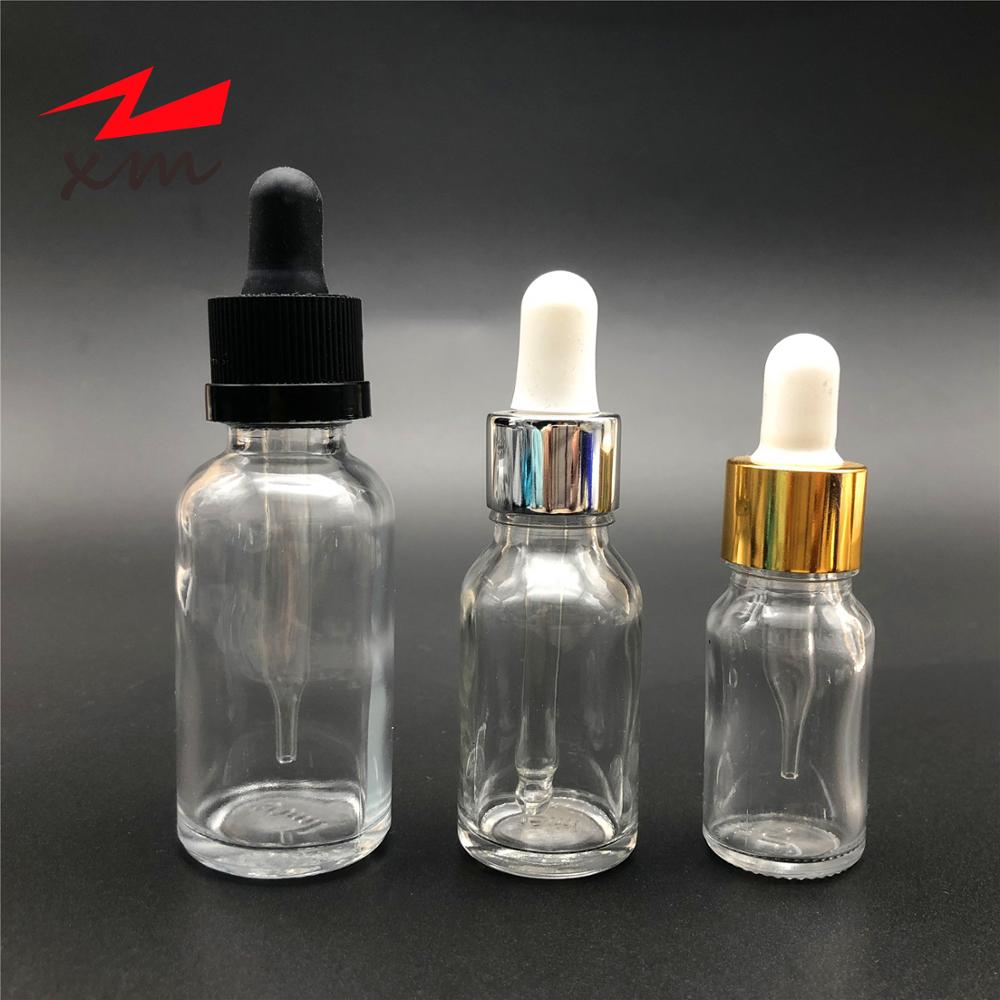 Factory Direct Sale 60ml clear glass dropper bottle with glass droop for e liquid e juice