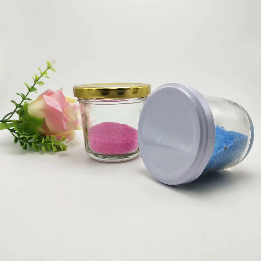 Factory Direct Sale Flint Round 75g 100g Customize Wholesale Empty Caviar 2 oz Glass Jar Food with Cap