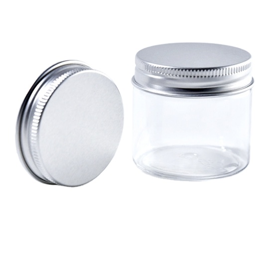 Factory Direct Sale High Quality  Cosmetic Plastic PET Cream Jar with Aluminum Lids